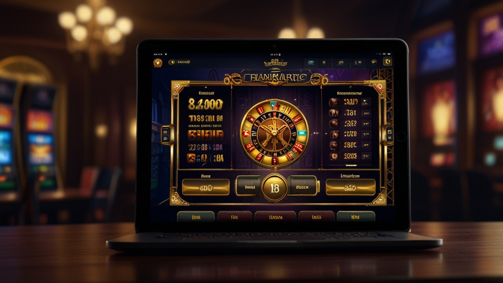 Interfață de cazino cu câmp pentru cod promoțional și lumini de slot în fundal